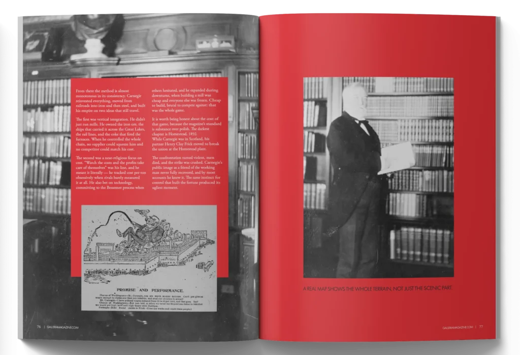 In print — "Homestead, 1892", a feature spread from the first issue.